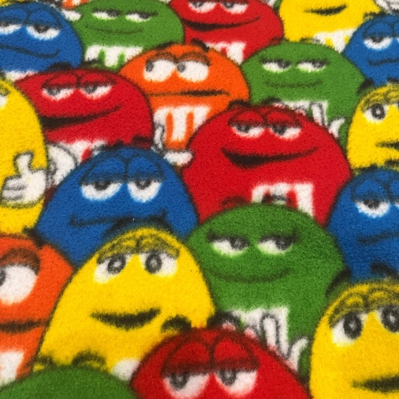 [74”*60”]VTG Y2K M&M Cartoon Character Fleece Blanket - Picture 4 of 4